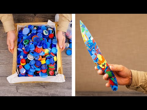 So fertigt man ein geniales Messer aus Plastikdeckeln!