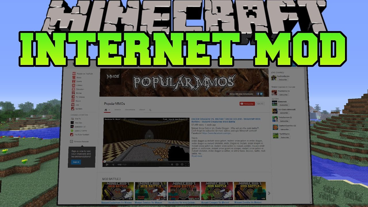 Minecraft Web Display Mod - Browse online in Minecraft