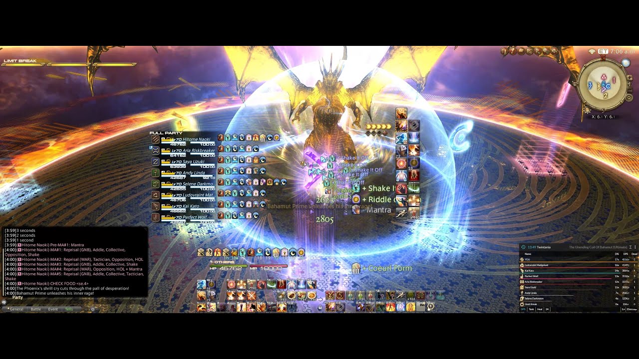 Final Fantasy XIV The Unending Coil of Bahamut UCOB MNK POV YouTube