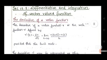 CU - 3rd semester (core) - Calculus of single variable - Module 4 - sec 12.2 - class 21