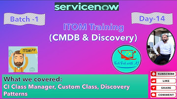 ITOM Training- CMDB & Discovery| Batch 1 | Day 14 |CI Class Manager, Custom Class, Discovery Pattern