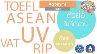 Click [by Mahidol] Acronyms - Part 2 ตัวย่อภาษาอังกฤษที่เจอในที่ต่างๆ
