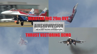 MIKOYAN MIG 29M OVT Vectored Thrust Demo - Farnborough (airshowvision)