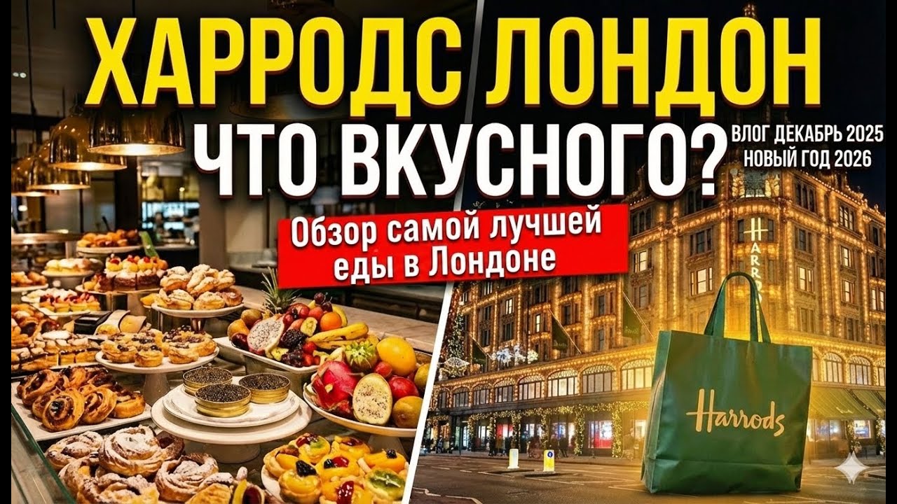 ОБЗОР ЛУЧШЕЙ ЕДЫ В ЛОНДОНЕ HARRODS FOOD HALL. НОВЫЙ ГОД 2026. КОГДА РАСПРОДАЖА В ЕВРОПЕ