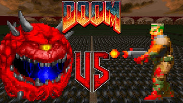 Cacodemon vs Zombiemans - DOOM Classic : Versus Battle : Monster Infighting : Retro Deadly Arena