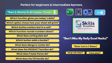 Part - 2 Excel Quiz 011–020 Explained with Practical Examples | Master Excel in Minutes!