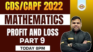 CDS/CAPF AC Maths Classes | CDS Maths Profit And Loss | CAPF Maths by Deependra Sir | Exampur CDS