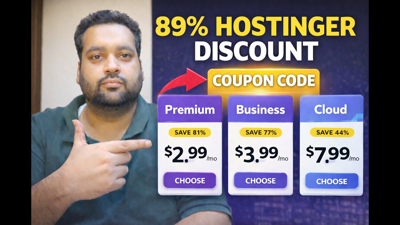 Hostinger | 95% Discount Coupon Code | 2026 Premium, Bu… — Transcript