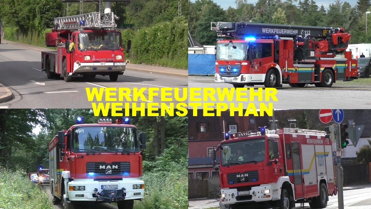 Werkfeuerwehr Weihenstephan Freising im Einsatz - Zusammenschnitt verschiedener Einsatzfahrten