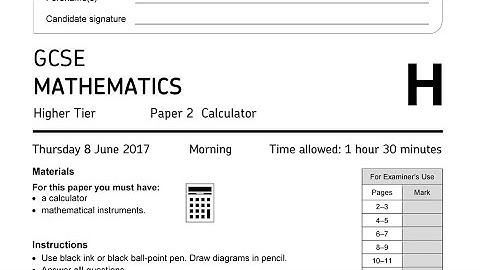 AQA June 2017 Higher GCSE Maths Paper 2 Walkthrough Part 2