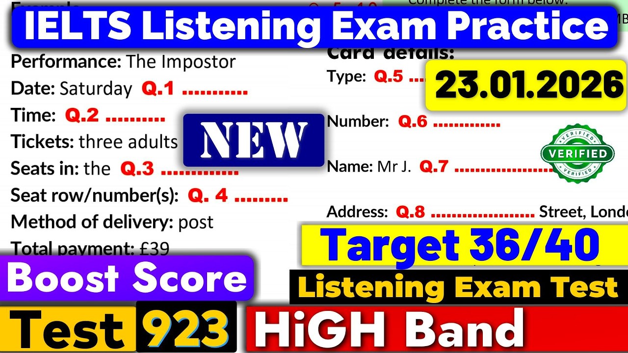 IELTS Listening Practice Test 2026 with Answers | Recent Exam - 23.01. ...
