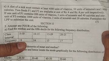 Q10 Linear programming Problem Maths Paper Mumbai University IDOL 5 marks  fy bcom  maths sem 1 BMS