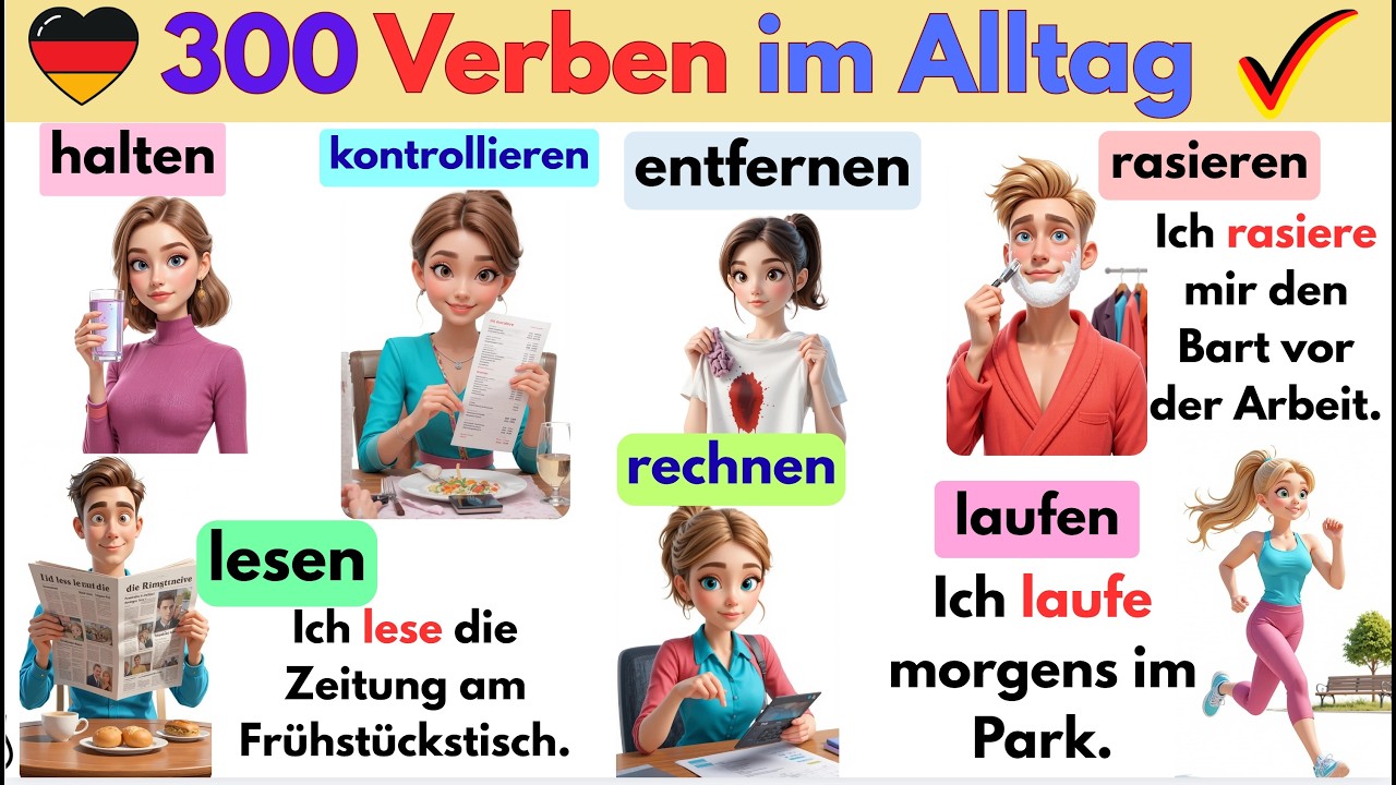 300 Verben im Alltag | Praktische Fragen & Antworten für Anfänger 🇩🇪