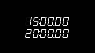 MTP 20 minutes, 15 to -5 minutes countdown timers (60 FPS)
MTP 20 to 0, 15 to -5 Minute Countdown Timer (60 FPS) Remix Mario Party Intro
0:00 - Prepare
0:05 - Start (20, 15 Minute Start)
5:05 - Top Timer 10 Minutes Left (Bottom Timer 15 Minutes Left)
10:05 - Top Timer 5 Minutes Left (Bottom Timer 10 Minutes Left)
12:05 - Top Timer 3 Minutes Left (Bottom Timer 8 Minutes Left)
13:25 - Top Timer 1 and 2/3 Minutes Left (Bottom Timer 6 and 2/3 Minutes Left)
14:05 - Top Timer 1 Minute Left (Bottom Timer 6 Minutes Left)
14:35 - Top Timer 30 Seconds Left (Bottom Timer 5 and 1/2 Minutes Left)
15:05 - Top Timer Expired (Bottom Timer 5 Minutes Left)
15:35 - Top Timer 30 Seconds Overtime (Bottom Timer 4 and 1/2 Minutes Left)
16:05 - Top Timer 1 Minute Overtime (Bottom Timer 4 Minutes Left)
16:45 - Top Timer 1 and 2/3 Minutes Overtime (Bottom Timer 3 and 1/3 Minutes Left)
17:05 - Top Timer 2 Minutes Overtime (Bottom Timer 3 Minutes Left)
18:05 - Top Timer 3 Minutes Overtime (Bottom Timer 2 Minutes Left)
18:25 - Top Timer 3 and 1/3 Minutes Overtime (Bottom Timer 1 and 2/3 Minutes Left)
19:05 - Top Timer 4 Minutes Overtime (Bottom Timer 1 Minute Left)
19:35 - Top Timer 4 and 1/2 Minutes Overtime (Bottom Timer 30 Seconds Left)
20:05 - Finish, Top Timer 5 Minutes Overtime (Bottom Timer Expired) MTP 20 minutes, 15 to -5 minutes countdown timers (60 FPS)