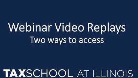 Webinar Video Replays - how to access