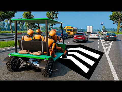 1366 MPH Vs School Bus, Car, Truck & Traffic | Extreme Crashes & Destruction #76 | BeamNG Drive