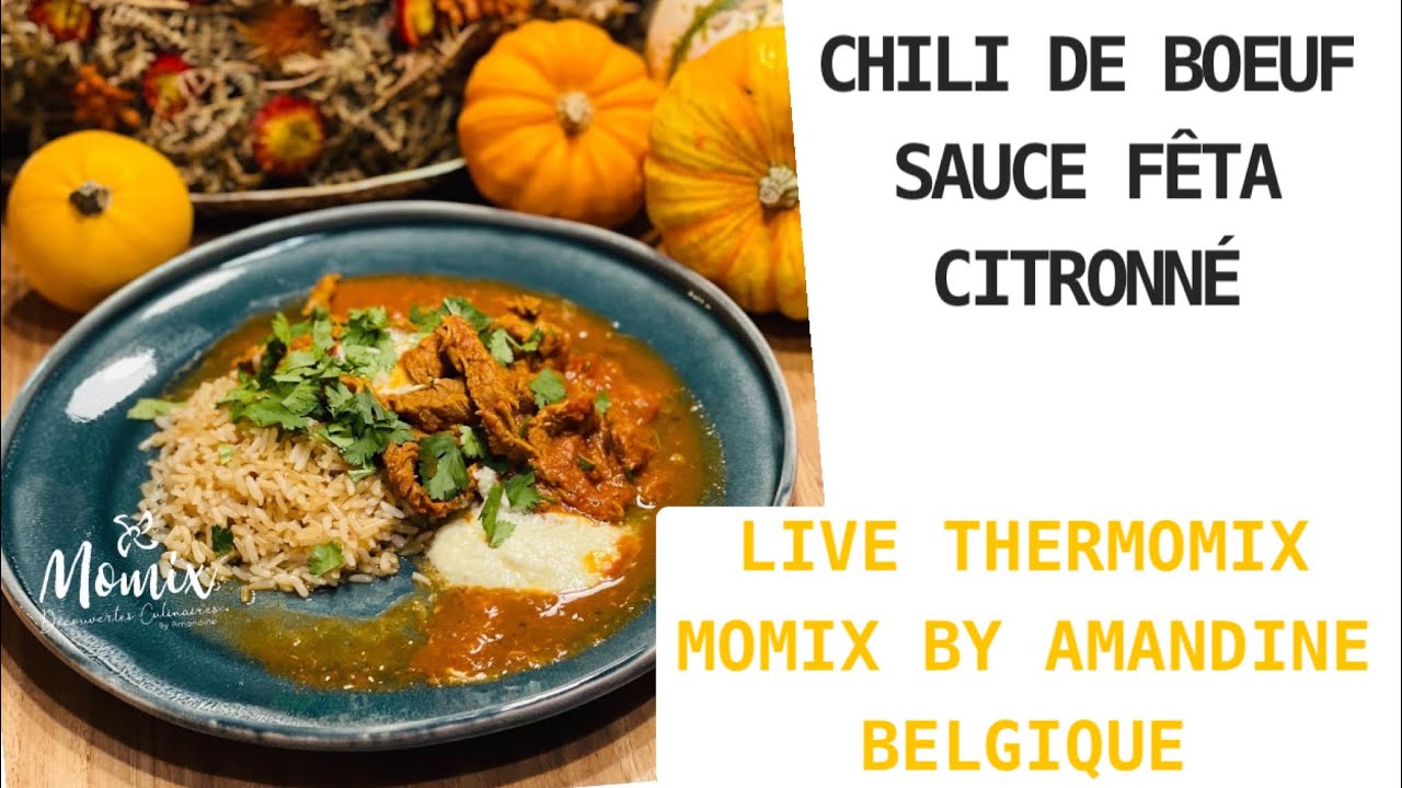 Live / Thermomix Chili de boeuf sauce fêta citronné accompagné de riz