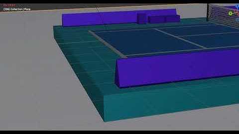 Tennis Court 3D Model Animation using Blender
