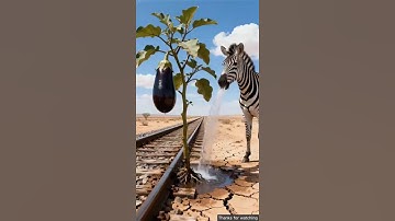 Zebra saved the brinjal tree from drying up by watering it 😭 #ai #save #tree #zebra