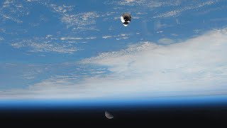 Crew Dragon ISS arrival with Earth Views and the Moon below