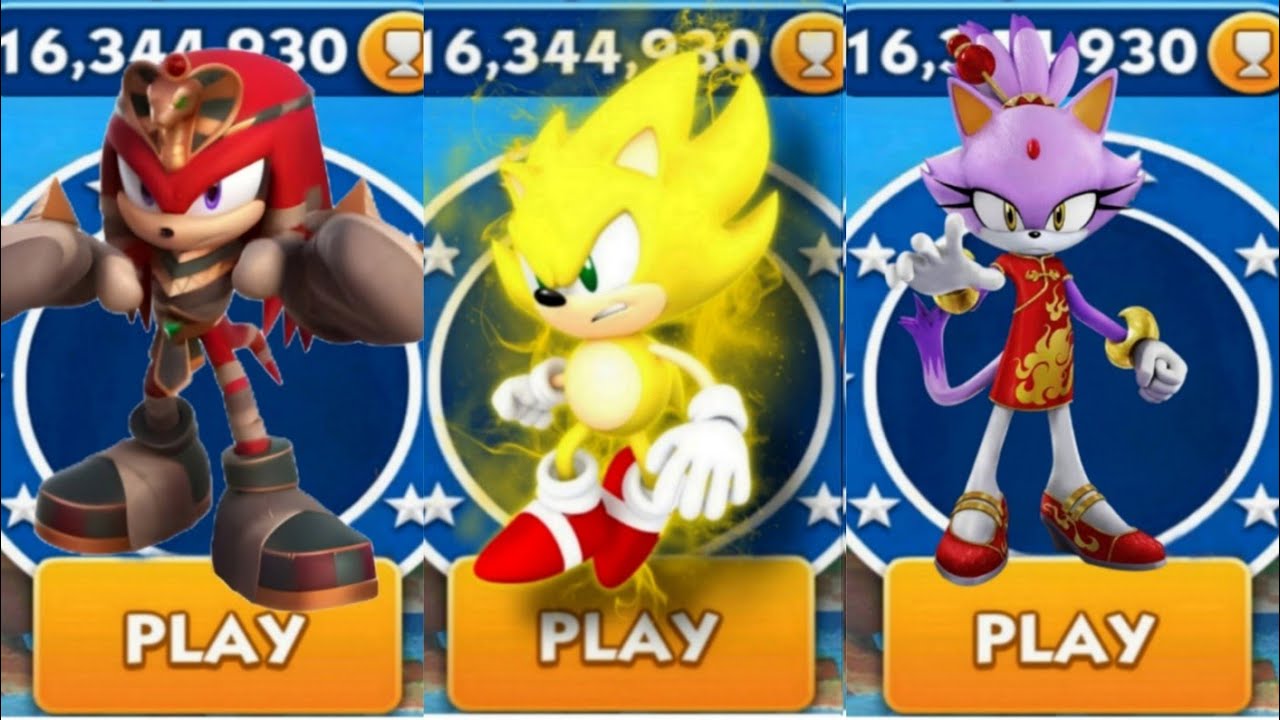 Sonic Dash - Mummy Knuckles VS Classic Super Sonic VS Blaze _ Movie ...