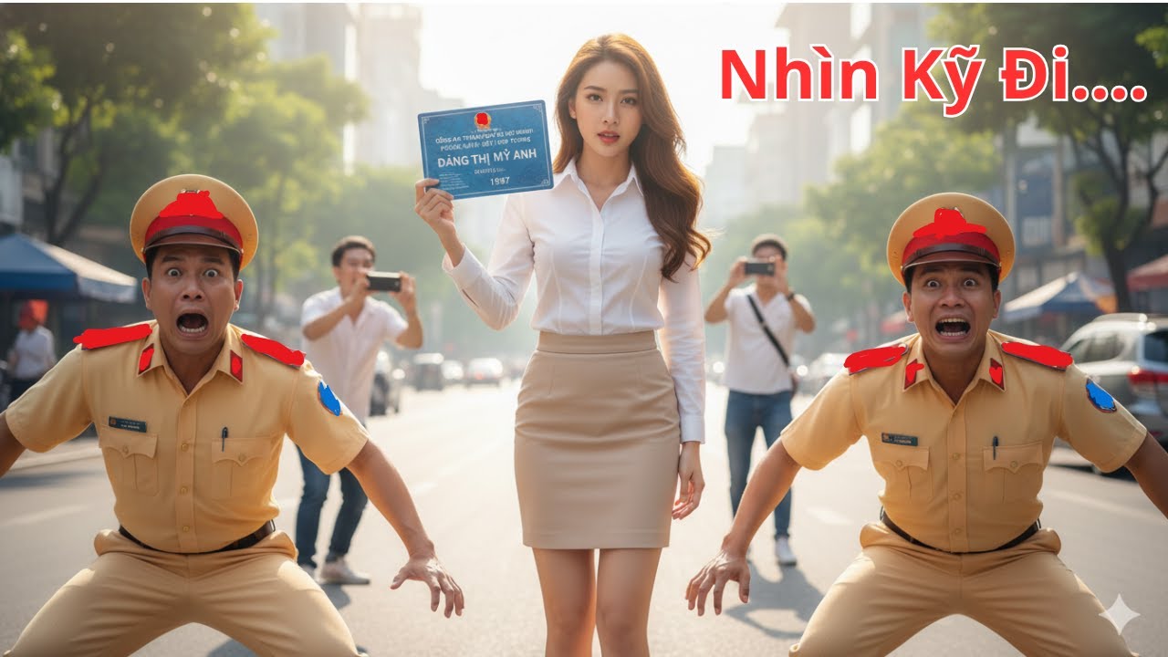 Giữa trưa nắng, cô gái rút tấm thẻ xanh khiến 2 cảnh sát cúi đầu xin lỗi!