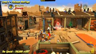 The Lego Movie Videogame: Level 4 Flatbush Rooftops - STORY Walkthrough - HTG