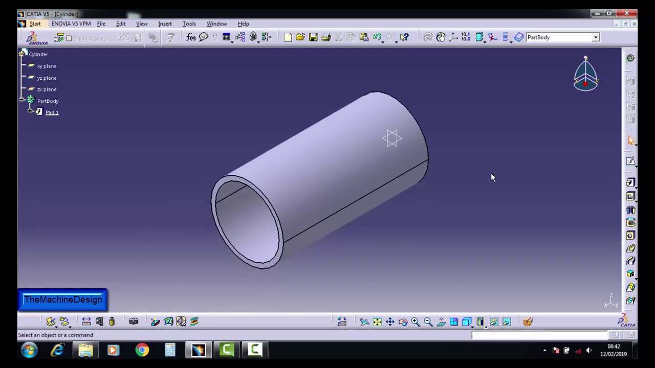 How To Create A Cylinder Using Extrude Command In Catia V5 In Hindi