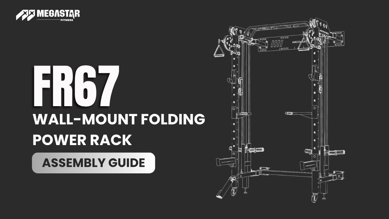 Installation Video of MEGASTAR FITNESS FR67 Wall-Mounted Folding Rack (3D rendering)