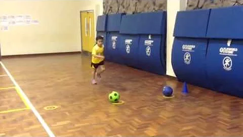 Tammy kicking soccer Ms.Hardman