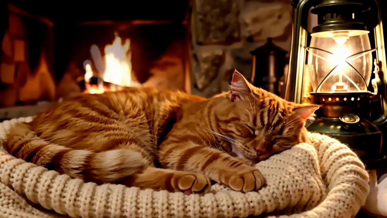 Relaxing Fireplace Cat Music 432Hz 😺 Emotional Healing Vibration For Gentle Comfort, Calm, And Rest