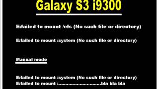 Galaxy S3 - i9300 ( E: failed to mount EFS and System )