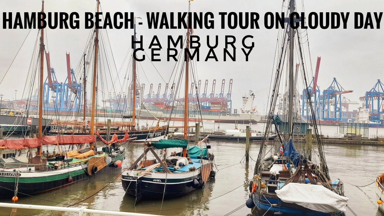Hamburg Beach -Walking tour on cloudy  day