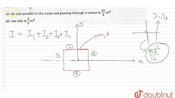 Four identical rods each of mass `m` and length `l` are joined to form a rigid square frame. The...