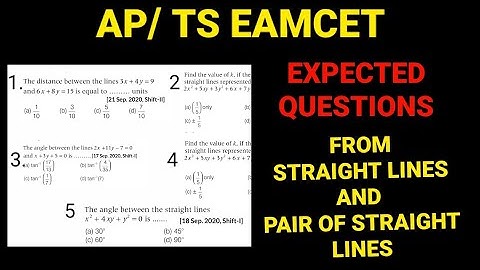 eamcet important questions|straight lines pair of straight lines ap eamcet ts expected questions