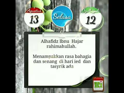 Selasa, 12 Dzulhijjah 1440 H / 13 Agustus 2019