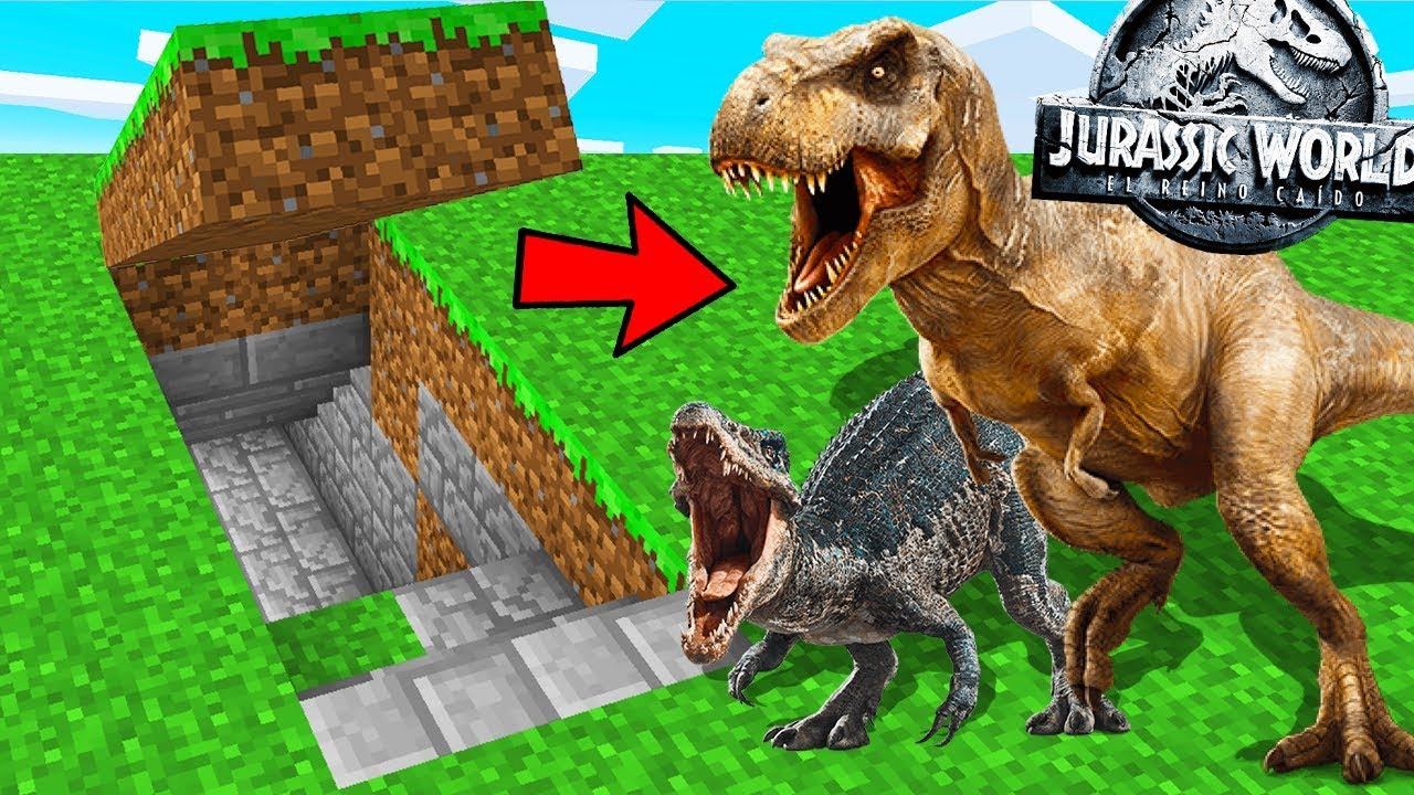 Nos Escondemos En El Búnker Secreto De Jurassic World 2 En Minecraft Minecraft Troll Roleplay - roblox jurassic park troll