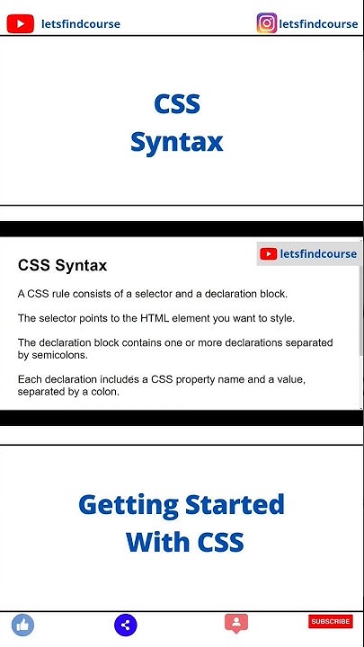 CSS Syntax | Getting Started With CSS #css - YouTube
