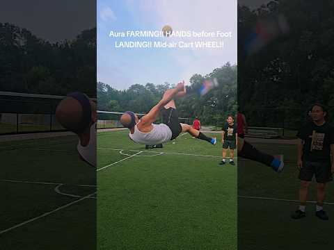 Stopped doing thesebecause of WRIST Landing issues!! mid-air CART WHEEL!! #aura #aurafarming #takraw