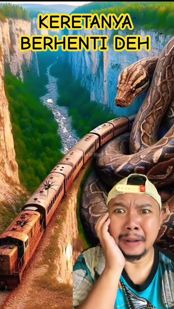 KERETANYA BERHENTI DIGANGGUIN SI ULar raksasa!!!??#shorts