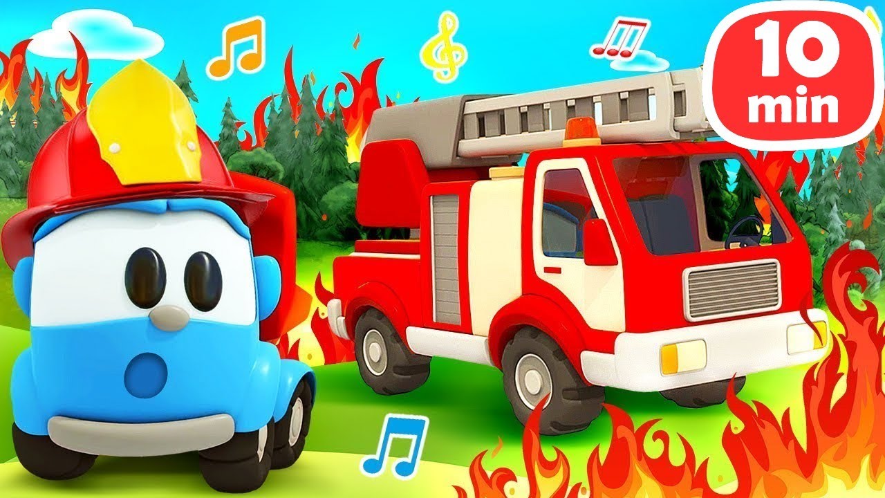 Bebek Şarkıları - Küçük Kamyon Leo - İtfaiye, Ambulans, Buldozer, Vinç!