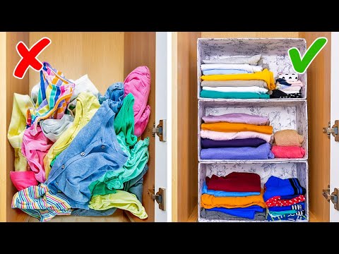 23 Smart Ways to Store Your Things || Clothes Folding Hacks And Organizing Ideas For Your Home!