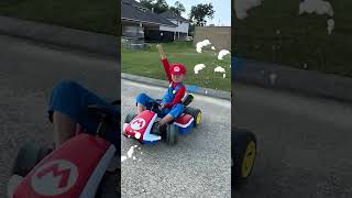Super Mario Bros in a Go Kart Race with Braxton and Ryder #shorts