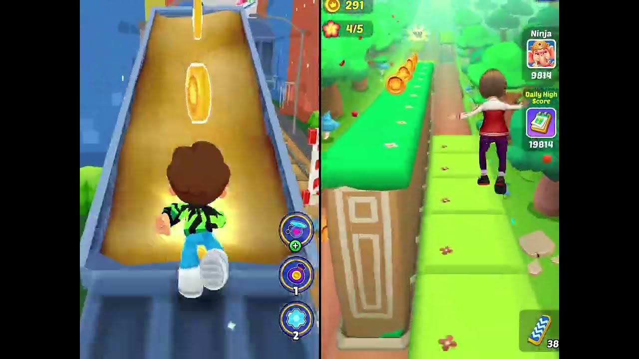 KOOPLY RUN GAMEPLAY vs SUBWAY PRINCESS RUNNER 