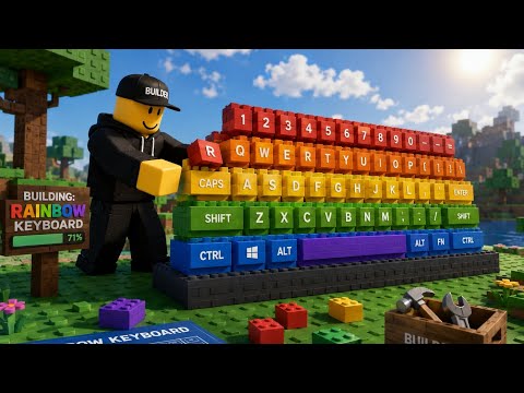 I play build a keyboard in roblox I made a super op keyboard op game play like subscribe and comment