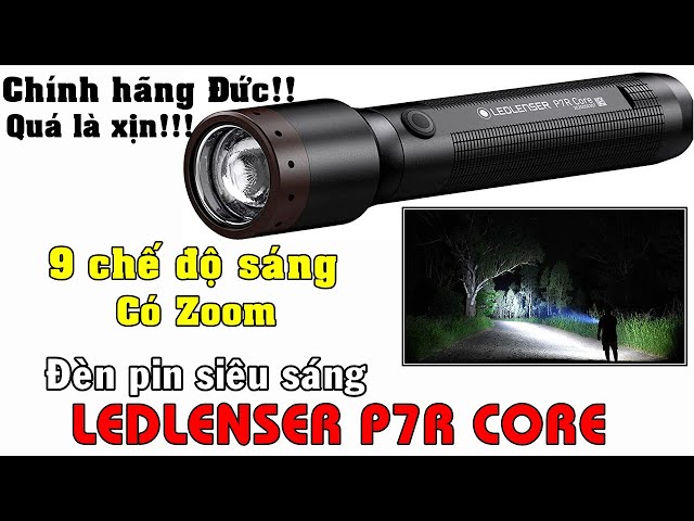 Đèn pin chính hãng Đức siêu sáng Ledlenser P7R Core, 9 chế độ sáng, chống nước IP68.