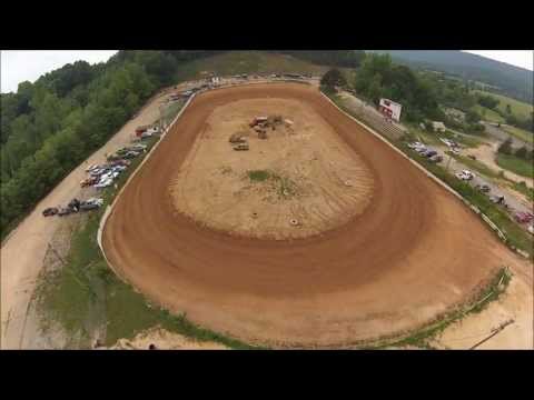 SkyCam First trip to the Dirt Race Track - scene one - Spring City Raceway 5-17-13