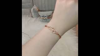 Download Lagu Gelang Titanium Wanita Anti karat, Gelang Bangle Twin Heart MP3