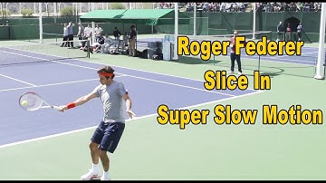 Roger Federer Slice Backhand In Slow Motion - BNP Paribas Open 2013