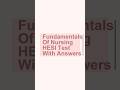 Fundamentals of Nursing HESI Test with Answers: Guaranteed Pass!